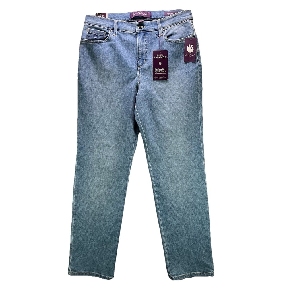 Gloria Vanderbilt Amanda Jeans Size 8 Short Blue Tapered Flex Stretch NWT